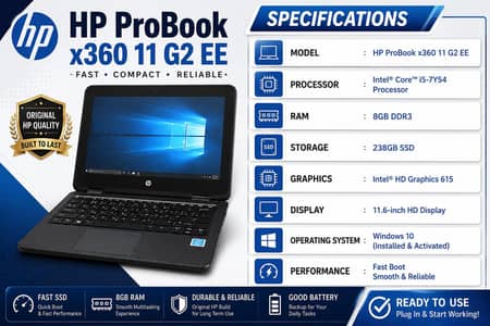hp ProBook x360  touchscreen laptop Intel core i5 8gb ram