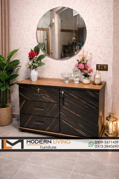 Dressing Table 3 and 4 Drawers With Mirror Best Quality