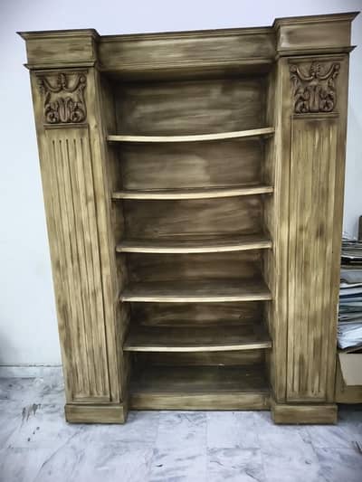 antique colour book shelf with secret compartment