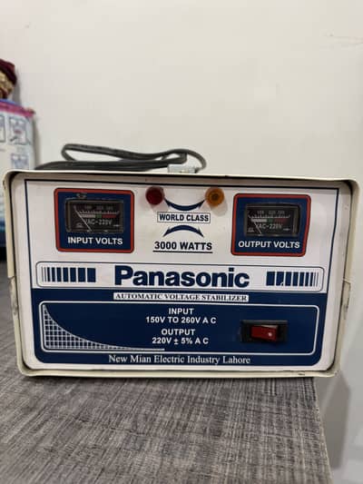 PANASONIC AUTOMATIC VOLTAGE STABILIZER 3000 WATTS