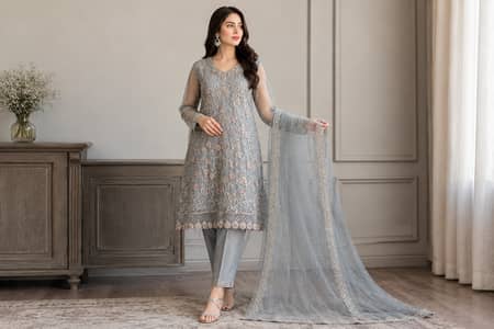 3 pcs grey net suit no defect