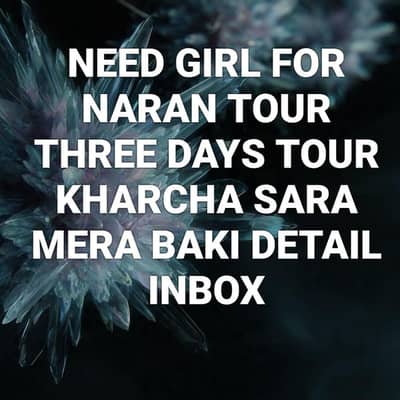 Need Girl For Naran Tour