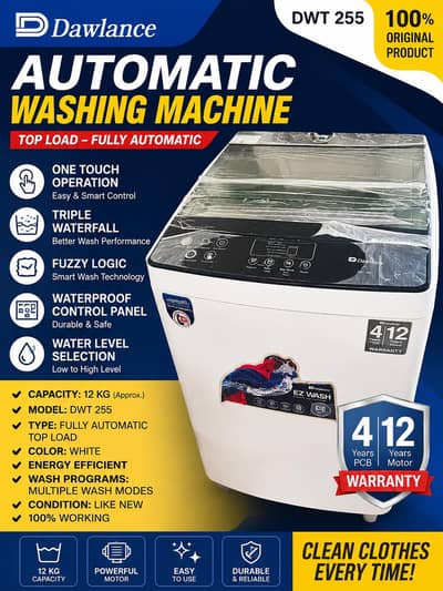 Dawlance DWT 255 Fully Automatic Washing Machine | Like New | 12KG