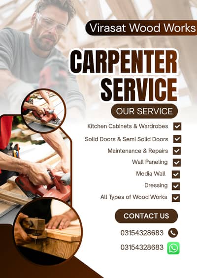 Kitchen Cabinets, Wardrobes & Wood Work Expert | Carpenter in Lahore