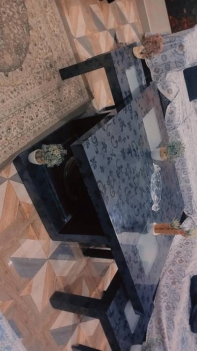 MODERN DINING TABLE WITH 2 ADDITIONAL SMALL TABLES