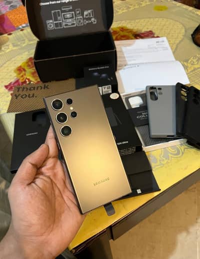 Samsung Mobile S24 Ultra pta approved with box braids urgent sale