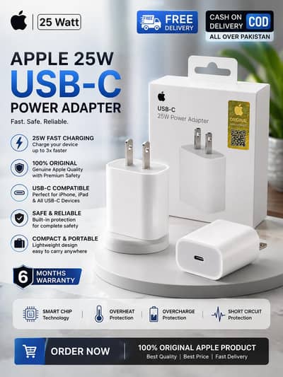 Original Apple 25W USB-C Fast Charger | Free Delivery