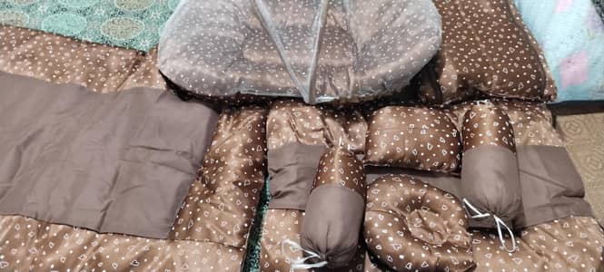 Brand New 8-Piece Newborn Baby Bedding &  Carry Nest Set - Brown