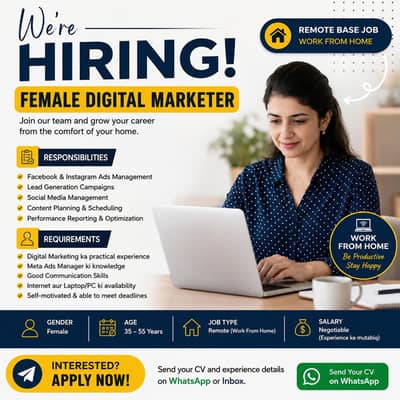 We Are Hiring Remote Base Job Digital Marketing + Graphics Designer