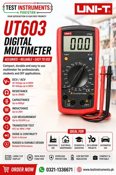 UT603 Digital Inductance Capacitance LCR Meter In Pakistan