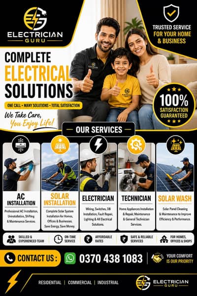 Electrician Guru | AC, Solar & Electrical Services in Lahore