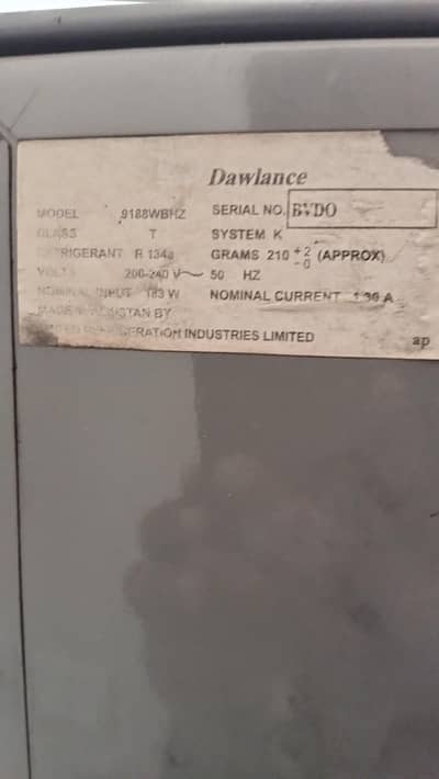 Dawlance refrigerator