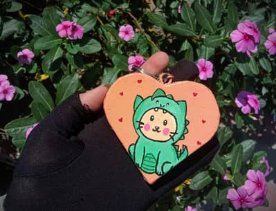 Canvas double sided keychains