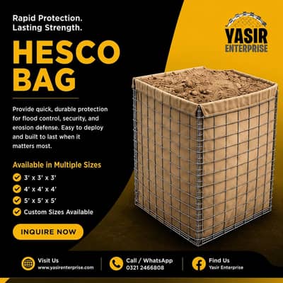 Hesco bags / Chan link / Concertina hot dip / Razor wire / Weld mesh