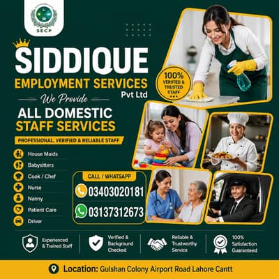 Maid/House Maids/Cook/Driver/Babysitter/Couple/Patient Care/Helper