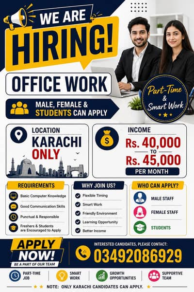 Hiring for Office work