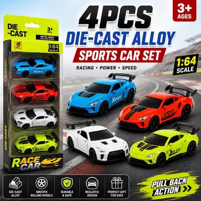 pack of 4 metal cars