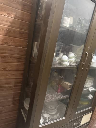 Bartan almari mirror added minor damage good wood useful