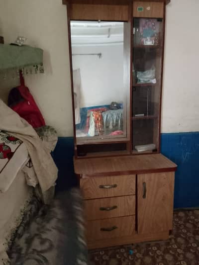 Wooden Dressing Table with Mirror - Good Condition