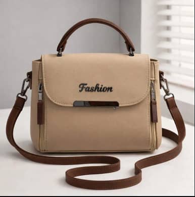 Women Bagie leather Shoulder bag with Top handle