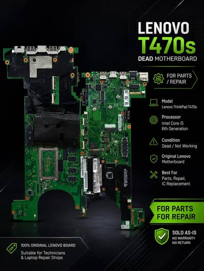 Lenovo Thinkpad T470s | Core i5 6genration original Dead motherboard |