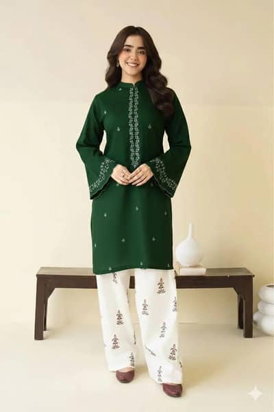 2 PCs Women Unstitched Embroidery Suit