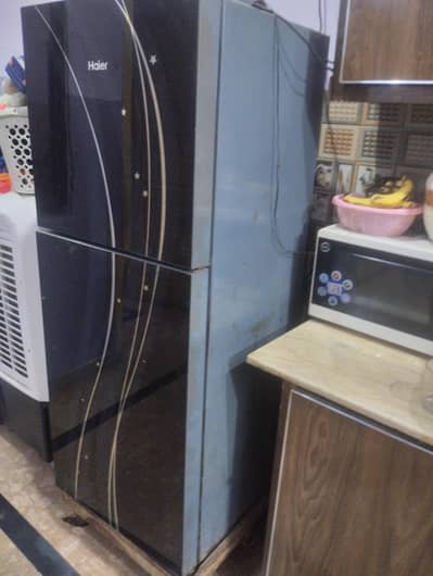 Haier fridge with glass door