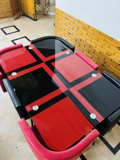 Space Saving Dining Table - 36*54 - Red & Black