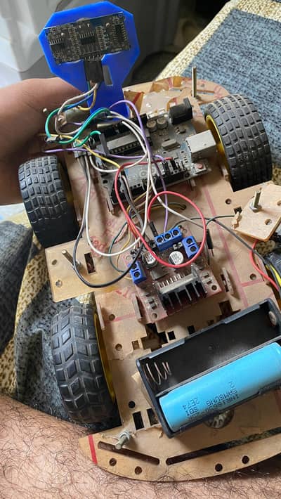 Bluetooth and obstacles avoiding car