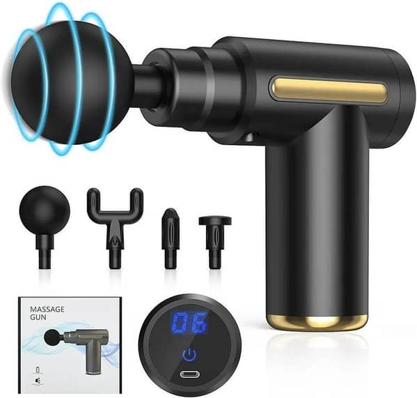 Massage Gun 5 in 1 Multifunctional Electric Full Body Massage Equipment Set for Deep Tissue Relief & Full Body Relaxation 6 Speeds with 4 Massage Heads Pysiotherapy Massager Gun. . . .