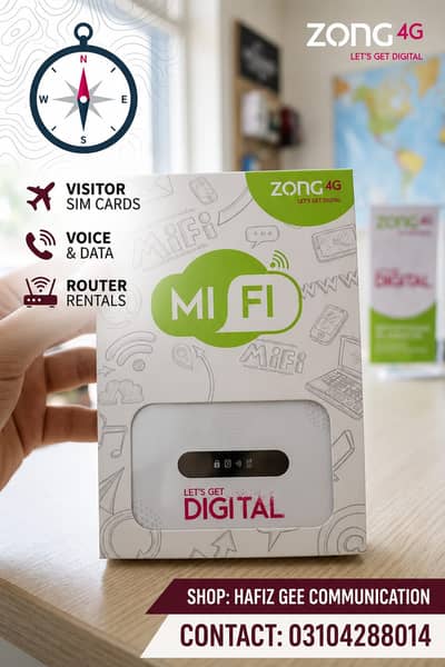 Zong 4G LTE Bolt Internet WiFi usb Cloud Device 6990 + 1 Year Warrant