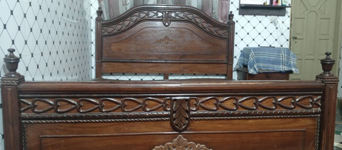 Double bed king size with 2side table 2