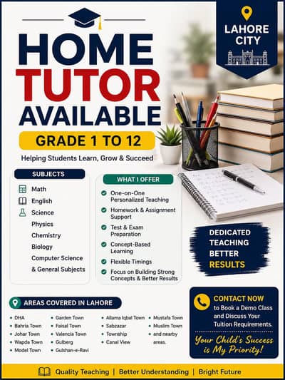 Professional Home Tutor Available