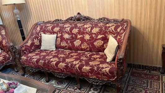 7 seater sofa set and cushions and table set shisham wood all work