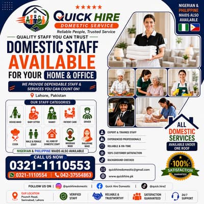 Find Maids, Cooks, Nannies & Care Staff Under One Roof