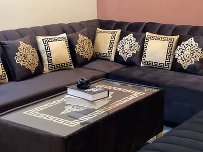 L- Shape Brown Sofa for sale
