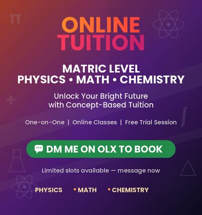 Online Tuition - Matric Physics, Math, Chemistry