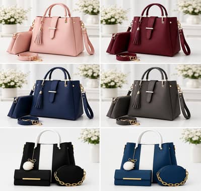 2 piece premium leather handbag