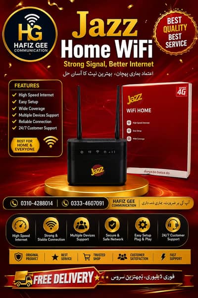 Official Jazz 4G CAT 6 WiFi Router All Sim Supported COD Available