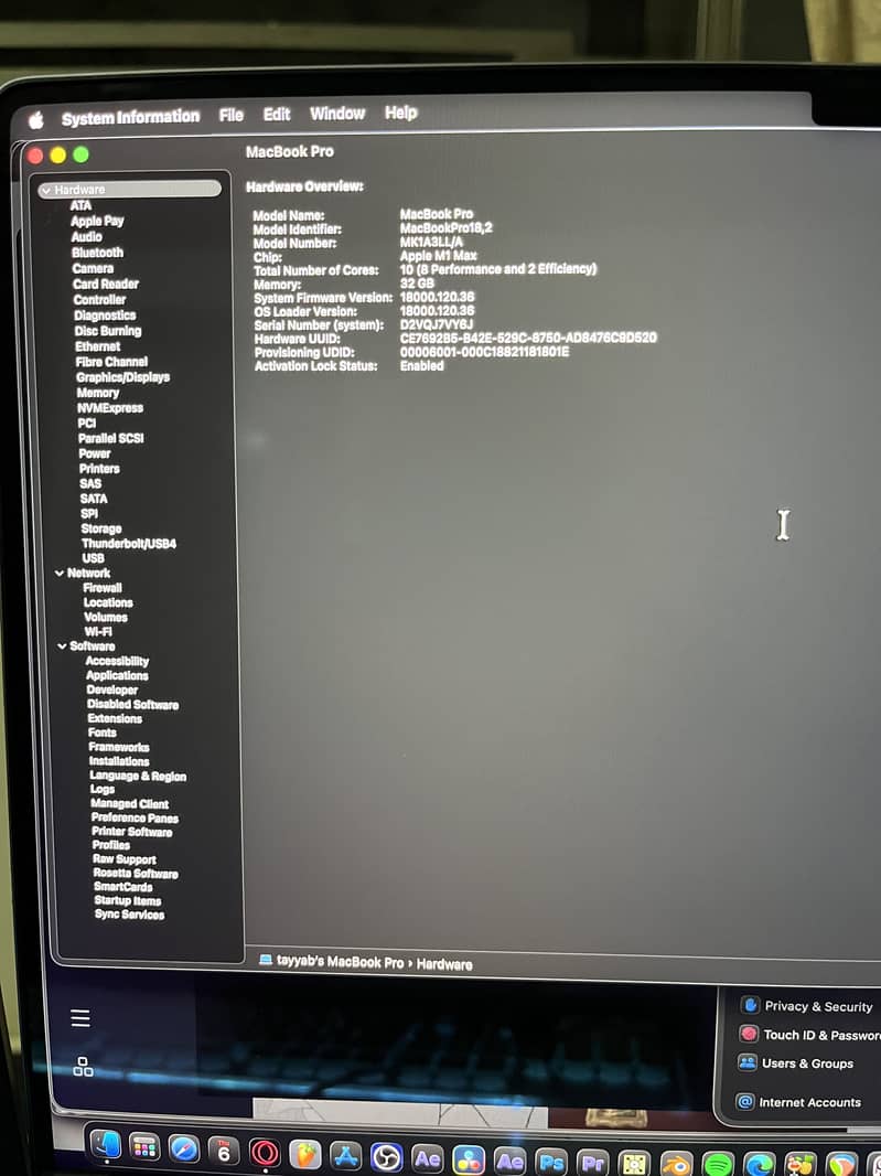 M1 Max Macbook Pro 32 core Gpu 8