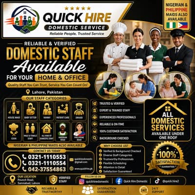 One Place for Maids, Cooks, Drivers, Nannies & Care Staff