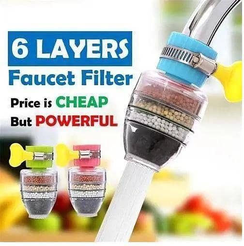 6 Layer Faucet Filter Kitchen Shower Splash Fan Faucet With Clip