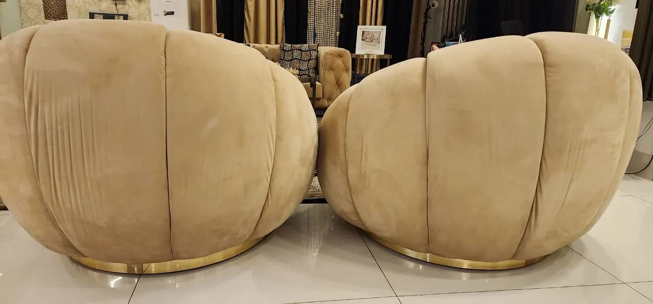 Beige Round Sofa Set 1