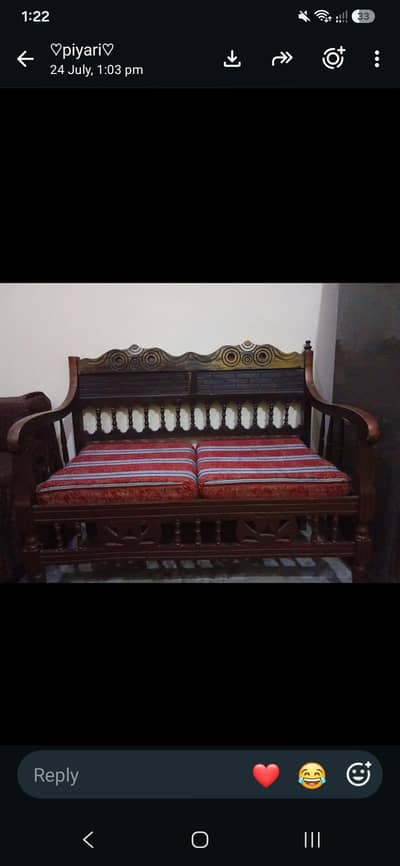 Classic Carved Wooden 4-Seater Sofa Set (Urgent Sale)