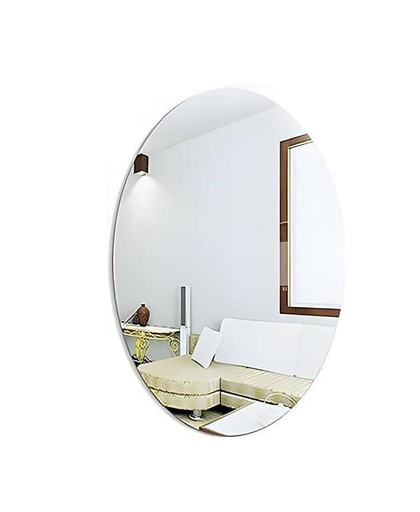 Oval Shape Mirror Wall Sticker Size 11 inch