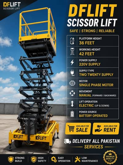 Scissor Lift, Forklifter For Rent In Karachi | Daily,Weekly & Monthly