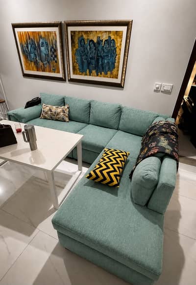 L shaped comfortable sofa with cushions for home furniture/office use