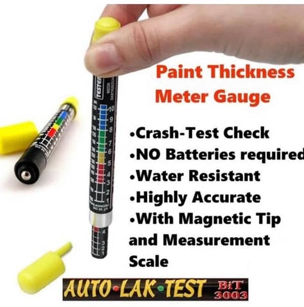 Car Paint Thickness Tester Pen - Magnetic Car Body Damage & Coating Detector Gauge for Accident Detection
