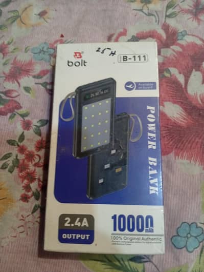 Bolt 10000mAh Power Bank 2.4A Fast Charging - Brand New