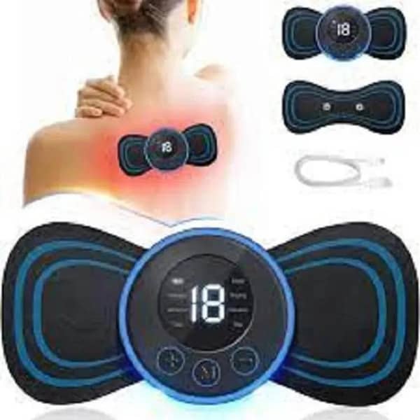 Portable Mini Electric Neck Massager – EMS Pulse Therapy, Muscle Pain Relief, Shoulder & Cervical Massager, Relaxation Gadget for Home, Office, and Travel. . .